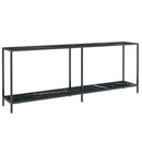vidaXL fekete edzett üveg tálalóasztal 200 x 35 x 75,5 cm