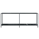 vidaXL fekete edzett üveg tálalóasztal 200 x 35 x 75,5 cm