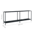 vidaXL fekete edzett üveg tálalóasztal 200 x 35 x 75,5 cm