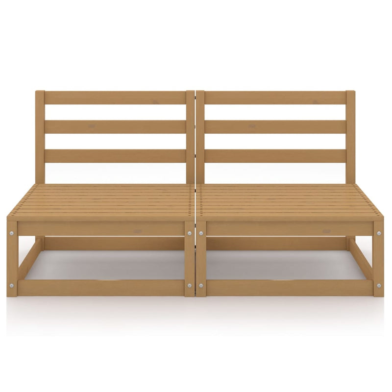 vidaXL kétszemélyes mézbarna tömör fenyőfa kerti kanapé