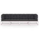 vidaXL négyszemélyes tömör fenyőfa kerti kanapé párnákkal