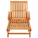 vidaXL 2 db tömör akácfa napozóágy asztallal és párnákkal