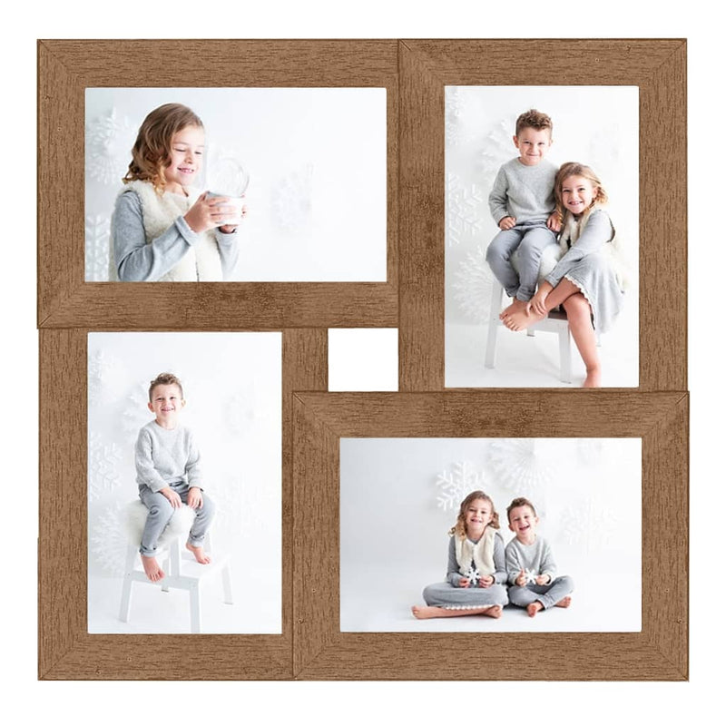 vidaXL világosbarna MDF fényképkeretszett 4 db 10 x 15 cm-es képhez