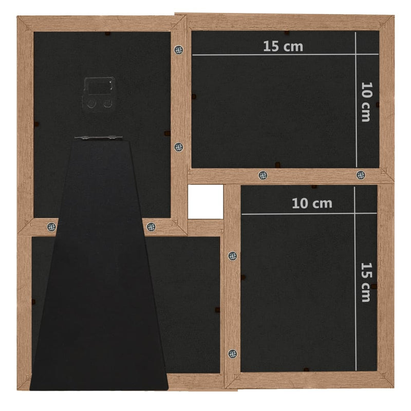 vidaXL világosbarna MDF fényképkeretszett 4 db 10 x 15 cm-es képhez