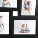 vidaXL fekete MDF fényképkeretszett 4 db 10 x 15 cm-es képhez