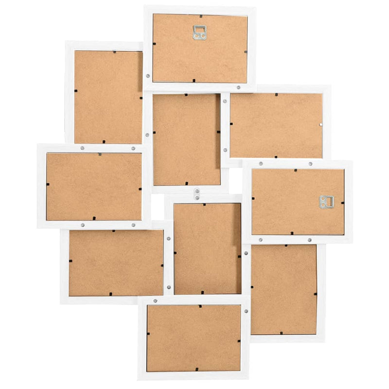 vidaXL fehér MDF fényképkeretszett 10 db 10 x 15 cm-es képhez