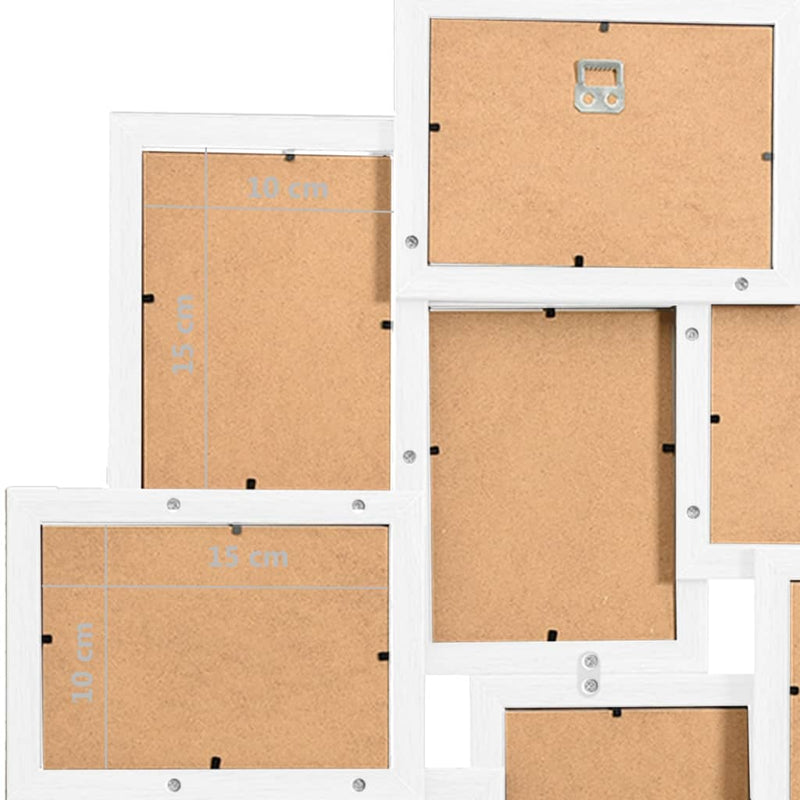 vidaXL fehér MDF fényképkeretszett 10 db 10 x 15 cm-es képhez