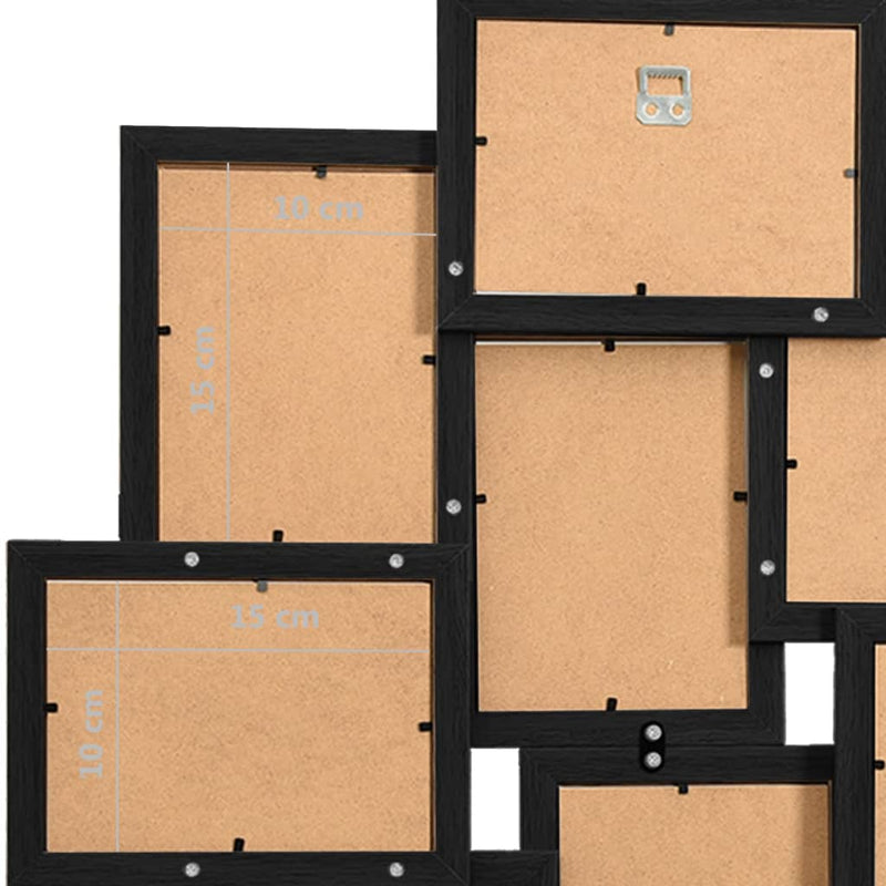 vidaXL fekete MDF fényképkeretszett 10 db 10 x 15 cm-es képhez