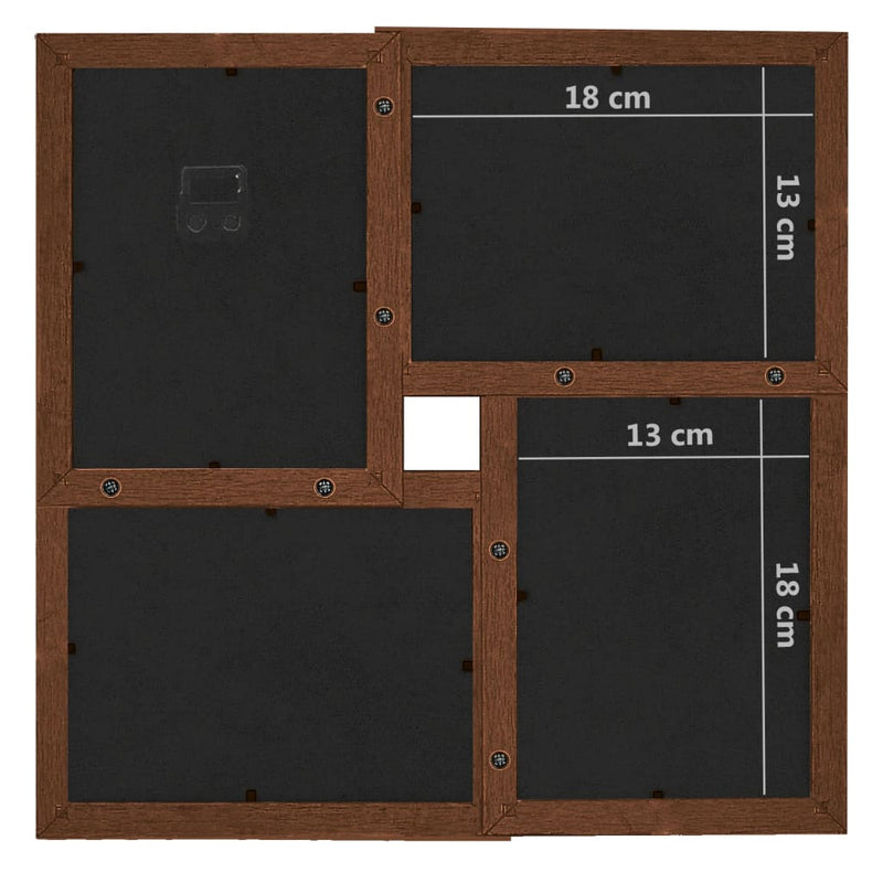 vidaXL sötétbarna MDF fényképkeretszett 24 db 13 x 18 cm-es képhez