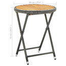 vidaXL szürke polyrattan és tömör akácfa teázóasztal 60 cm