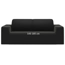 vidaXL kétszemélyes fekete sztreccs poliészterdzsörzé kanapé-védőhuzat