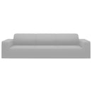 vidaXL 4-személyes szürke sztreccs poliészterdzsörzé kanapé-védőhuzat