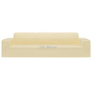 vidaXL 4-személyes krémszínű sztreccs poliészterdzsörzé kanapéhuzat