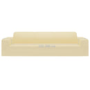 vidaXL 4-személyes krémszínű sztreccs poliészterdzsörzé kanapéhuzat