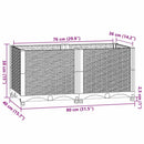 vidaXL polipropilén magaságyás 80 x 40 x 38 cm