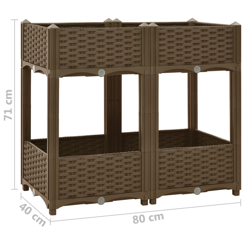 vidaXL polipropilén magaságyás 80 x 40 x 71 cm