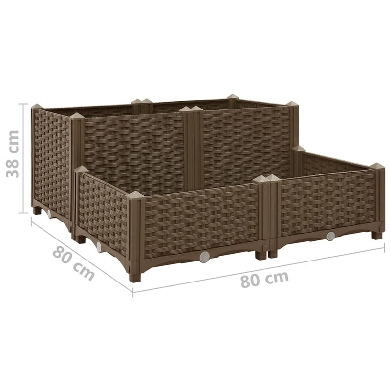 vidaXL polipropilén magaságyás 80 x 80 x 38 cm
