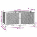 vidaXL polipropilén magaságyás 80 x 40 x 38 cm