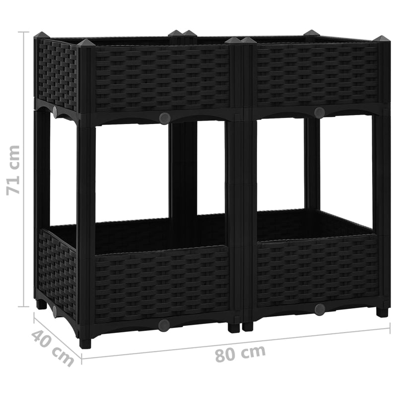 vidaXL polipropilén magaságyás 80 x 40 x 71 cm