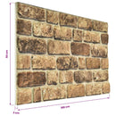 vidaXL Fali panelek 10 pcs Sötét Homok 100 x 50 cm EPS Hab