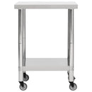 vidaXL rozsdamentes acél konyhai munkaasztal kerekekkel 60x30x85 cm