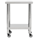 vidaXL rozsdamentes acél konyhai munkaasztal kerekekkel 80x45x85 cm