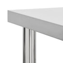 vidaXL rozsdamentes acél konyhai munkaasztal kerekekkel 80x45x85 cm
