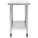 vidaXL rozsdamentes acél konyhai munkaasztal kerekekkel 100x45x85 cm