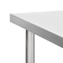 vidaXL rozsdamentes acél konyhai munkaasztal kerekekkel 100x45x85 cm