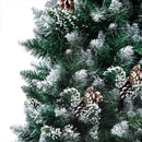 vidaXL LED-es műkarácsonyfa gömbkészlettel és tobozokkal 210 cm