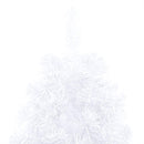 vidaXL fehér megvilágított fél műkarácsonyfa gömb szettel 210 cm