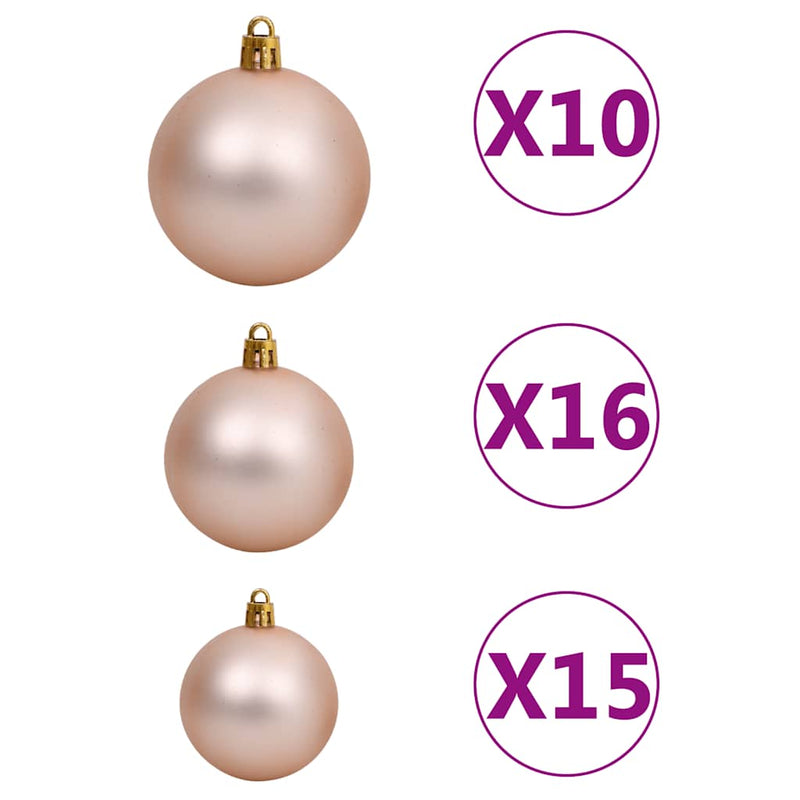 vidaXL megvilágított műkarácsonyfa 910 ággal gömb szettel 210 cm