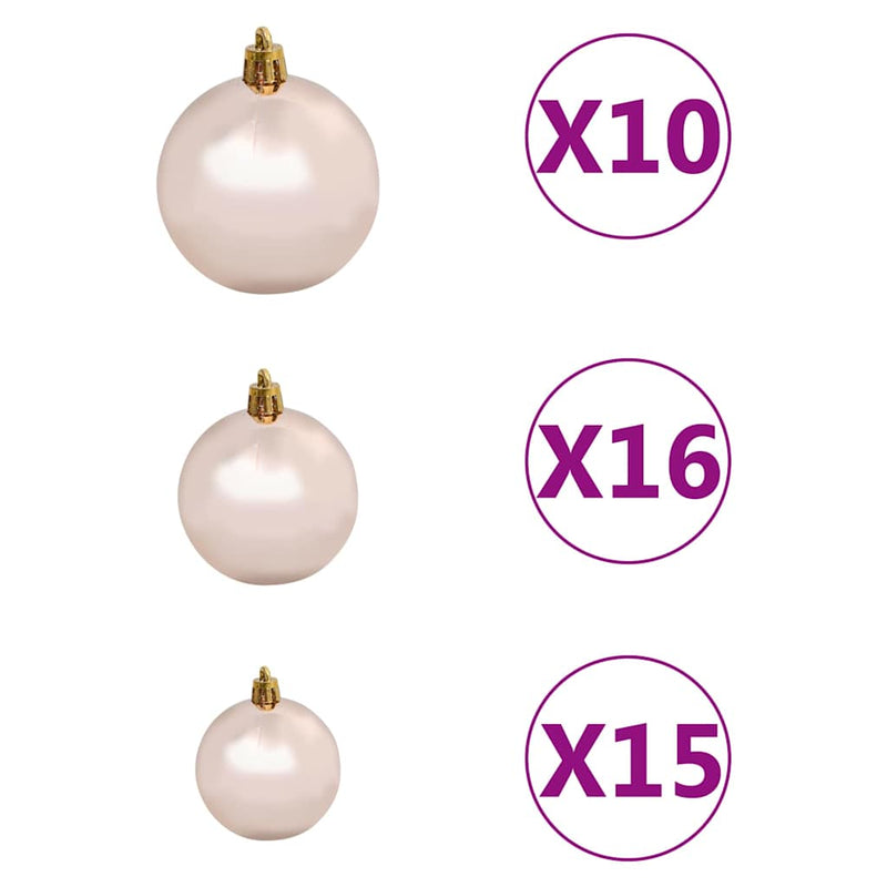 vidaXL megvilágított műkarácsonyfa 910 ággal gömb szettel 210 cm