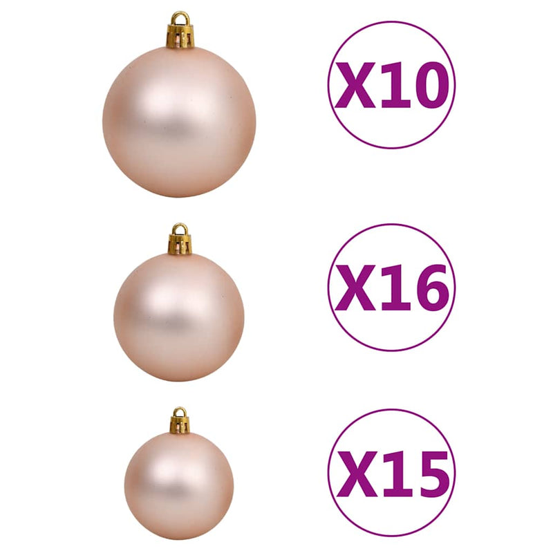 vidaXL fehér megvilágított műkarácsonyfa gömb szettel 240 cm L