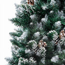 vidaXL LED-es műkarácsonyfa gömbkészlettel és tobozokkal 180 cm