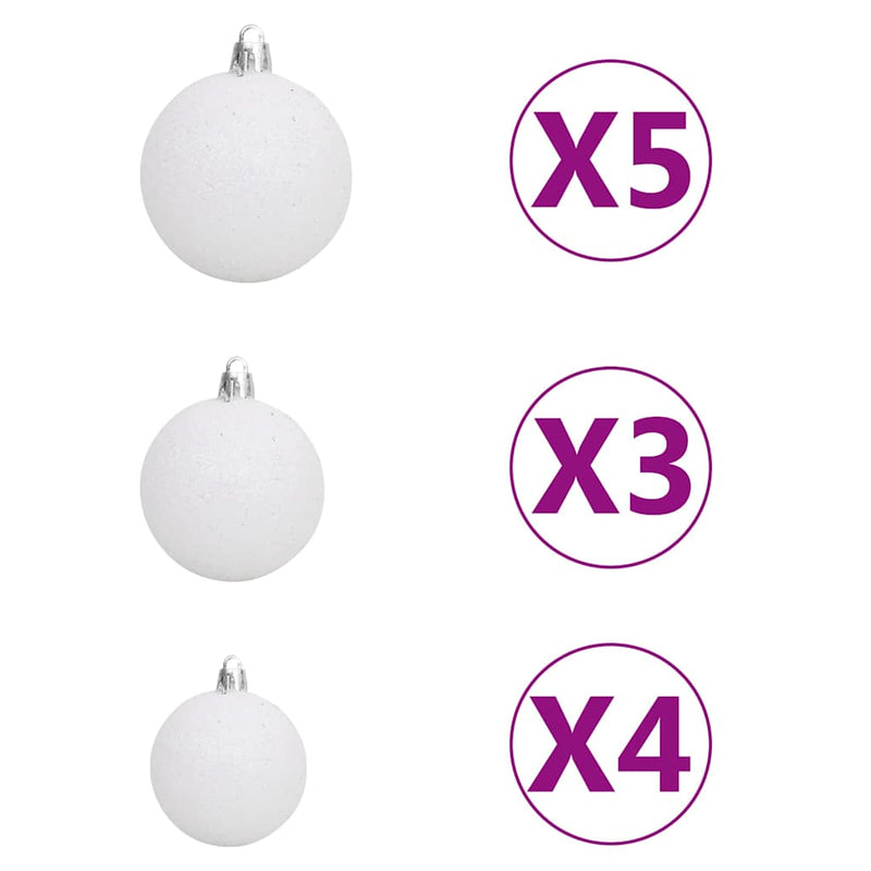 vidaXL megvilágított műkarácsonyfa 620 ággal gömb szettel 180 cm