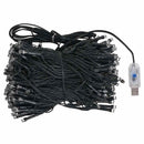 vidaXL zöld megvilágított műkarácsonyfa gömb szettel 150 cm