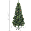 vidaXL zöld megvilágított műkarácsonyfa gömb szettel/tobozzal 210 cm