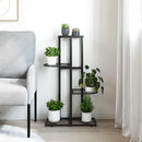 vidaXL fekete 4 szintes acél virágtartó állvány 43 x 22 x 76 cm