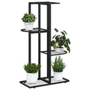 vidaXL fekete 4 szintes acél virágtartó állvány 43 x 22 x 76 cm