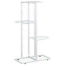 vidaXL fehér 4 szintes acél virágtartó állvány 43 x 22 x 76 cm