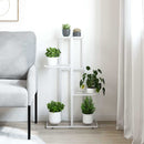 vidaXL fehér 4 szintes acél virágtartó állvány 43 x 22 x 76 cm