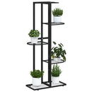 vidaXL fekete 5 szintes acél virágtartó állvány 43 x 22 x 98 cm