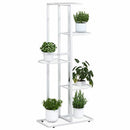 vidaXL fehér 5 szintes acél virágtartó állvány 43 x 22 x 98 cm
