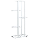 vidaXL fehér 5 szintes acél virágtartó állvány 43 x 22 x 98 cm