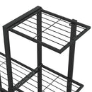 vidaXL fekete acél virágtartó állvány 94,5 x 25 x 88 cm