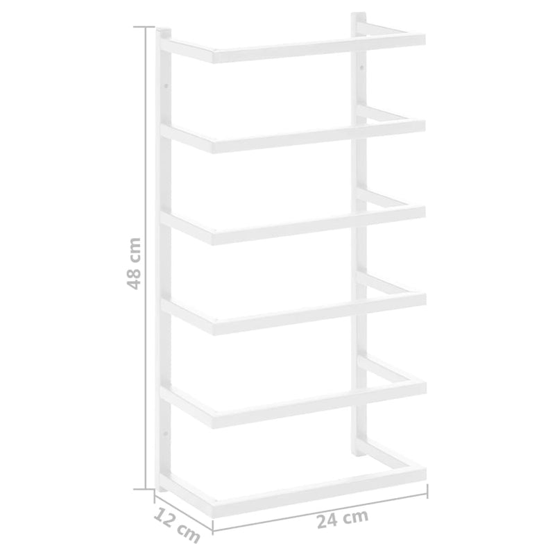 vidaXL fehér acél törölközőtartó 24 x 12 x 48 cm