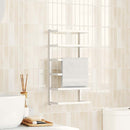 vidaXL fehér acél törölközőtartó 24 x 12 x 48 cm