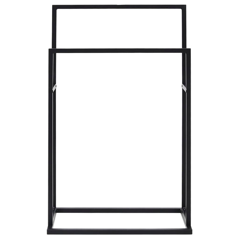 vidaXL szabadon álló fekete vas törölközőtartó 48 x 24 x 78,5 cm