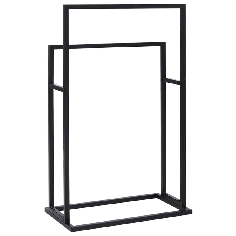 vidaXL szabadon álló fekete vas törölközőtartó 48 x 24 x 78,5 cm